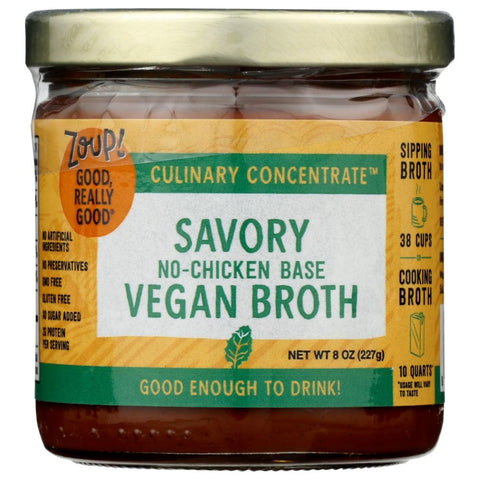 Zoup Good Really Good Savory No Chicken Base Vegan Broth - 8 oz