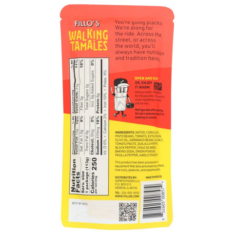 Fillo's Walking Tamale Bean Salsa Roja - 4 oz