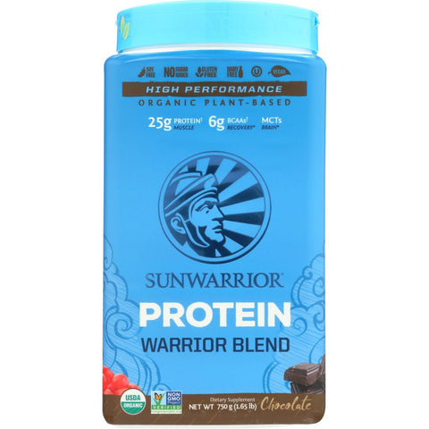 Sunwarrior Protein Warrior Blend Chocolate - 1.65 lb | Vegan Black Market