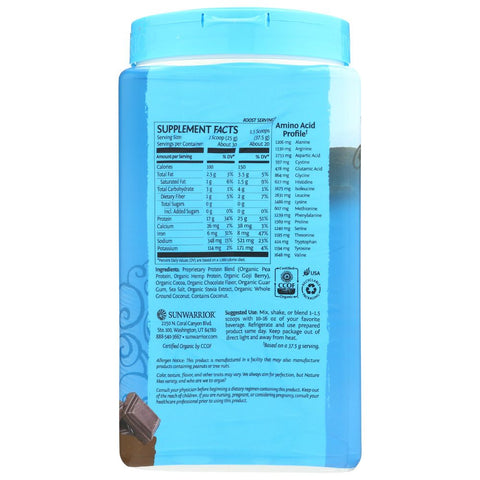 Sunwarrior Protein Warrior Blend Chocolate - 1.65 lb