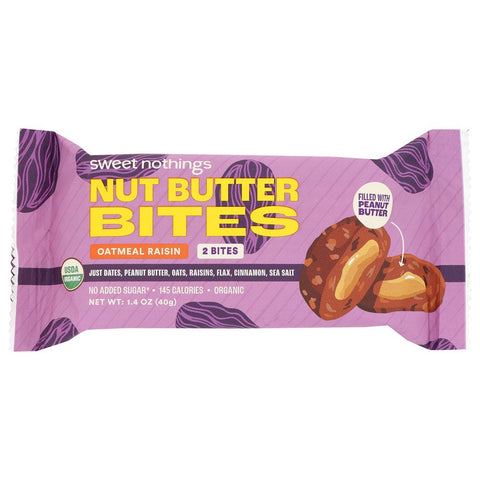 Sweet Nothings Nut Butter Bites Oatmeal Raisin - 1.4 oz | Vegan Black Market