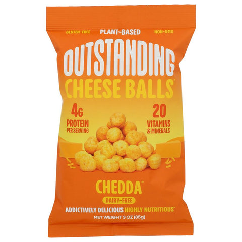 Outstanding Foods Chedda Cheese Balls - 3 oz | Outstanding Cheese Balls | Vegan Black Market
