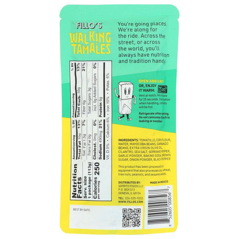 Fillo's Walking Tamales Bean Salsa Verde - 4 oz
