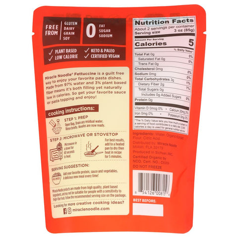 Miracle Noodle Ready To Eat Organic Fettuccine - 7 oz