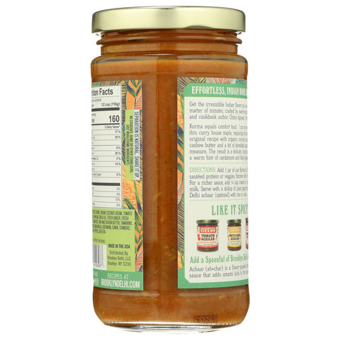 Brooklyn Delhi Coconut Cashew Korma Indian Simmer Sauce - 12 oz