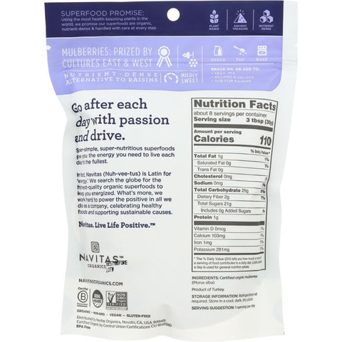 Navitas Organic Mulberry Berries - 8 oz