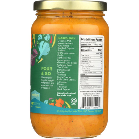 Yai's Thai Yellow Thai Coconut Curry - 16 oz
