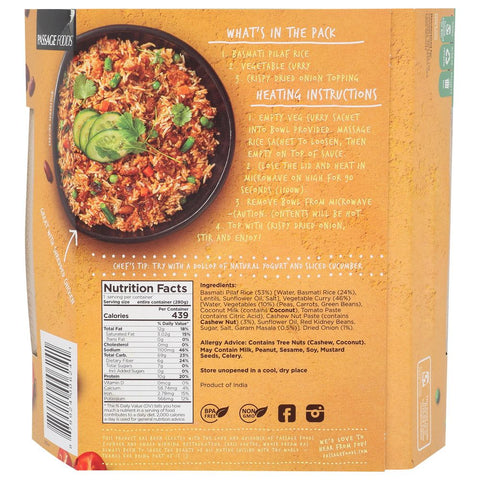 Passage To India Veg Curry Bowl Butter Masala - 9.87 oz