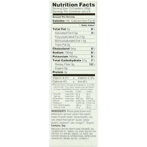 Mary's Gone Crackers Organic Seed Crackers Original - 6.5 oz