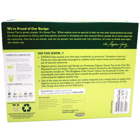 bigelow premium tea organic green tea bags