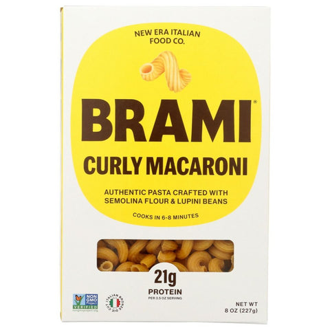 Brami Lupini Snack Curly Macaroni Pasta - 8 oz | Vegan Black Market | Brami Pasta