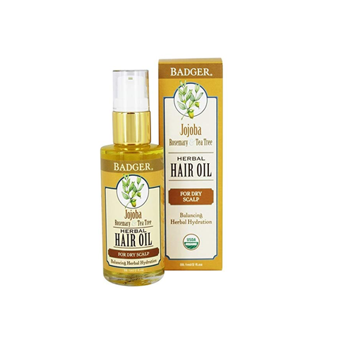 badger hair oil jojoba rosemary tea tree dry scalp oil