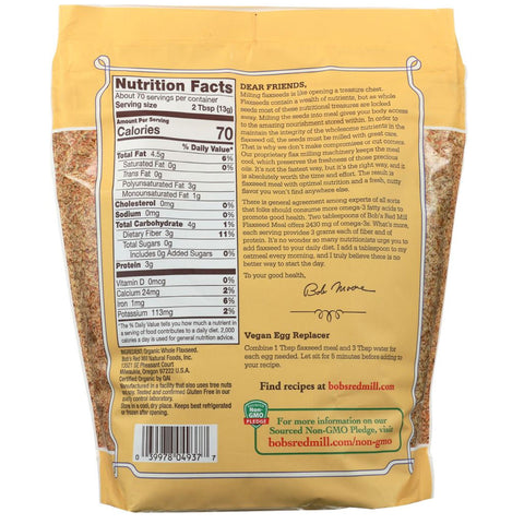 Bob's Red Mill Organic Whole Ground Flaxseed Meal - 32 oz.
