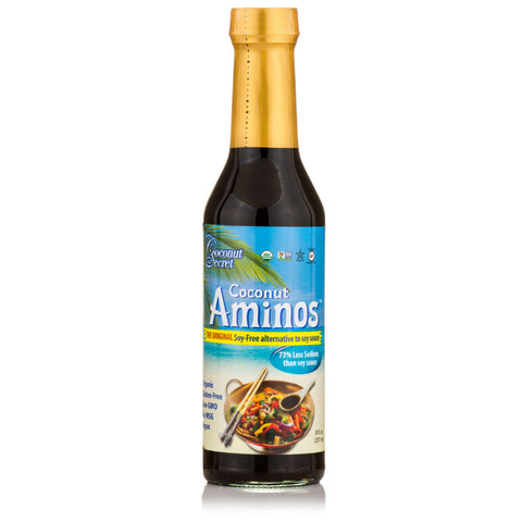 Coconut Aminos | Coconut Secret | Soy Free Soy Sauce Alernative- 8 fl oz. | Original Soy-Free Alternative to Soy Sauce contains 73% LESS sodium than soy sauce. | Vegan Black Market