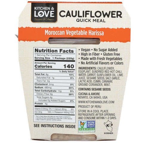 Cucina & Amore Moroccan Vegetable Harissa Quick Meals - 7.9 oz.