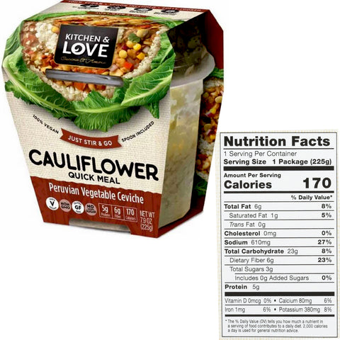 Cucina & Amore Cauliflower Peruvian Vegetable Ceviche Quick Meal - 7.9oz