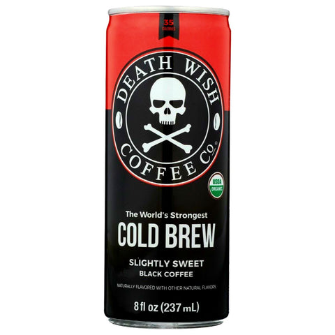 Death Wish Coffee The Worlds Strongest Cold Brew Slight Sweet Black Coffee - 8 fl oz.