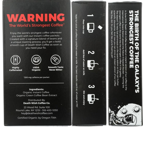 Death Wish Coffee The Worlds Strongest Instant Coffee - 8 Pk