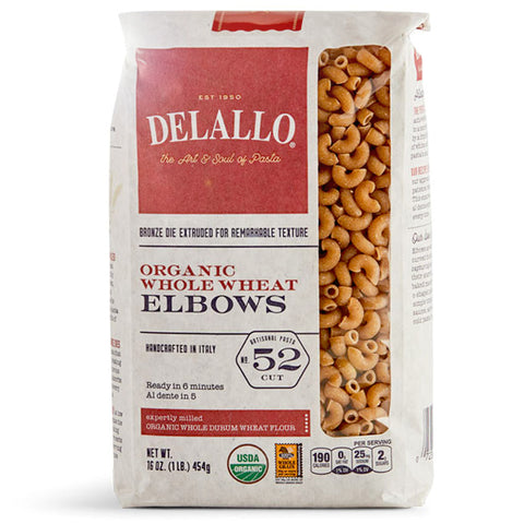DeLallo Organic Whole Wheat Elbows - 16 oz. | Vegan Black Market