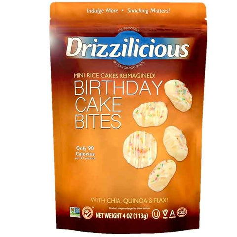 Mini Rice Cakes Birthday Cake Bites | Vegan Snacks | Drizzilicious Birthday Cake Bites