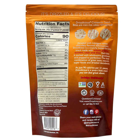Drizzilicious Mini Rice Cakes Cinnamon Swirl Bites - 4 oz.