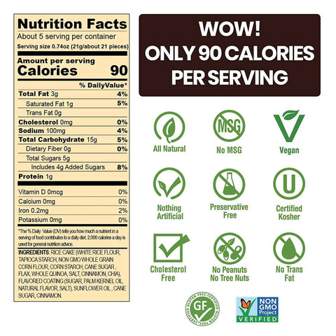 Drizzilicious Mini Rice Cakes Cinnamon Swirl Bites - 4 oz.