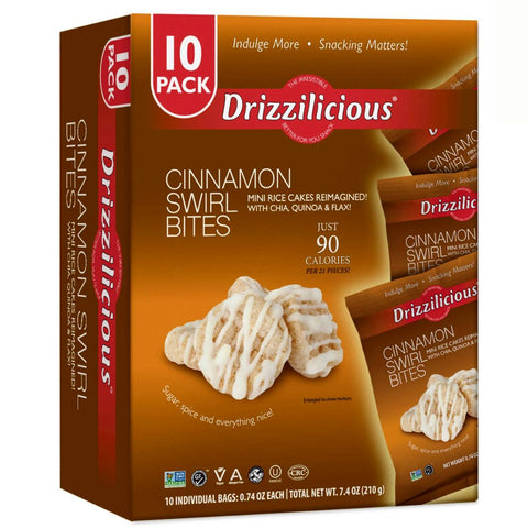 Drizzilicious Mini Rice Cakes Cinnamon Swirl Bites - 10 pk/0.74oz.