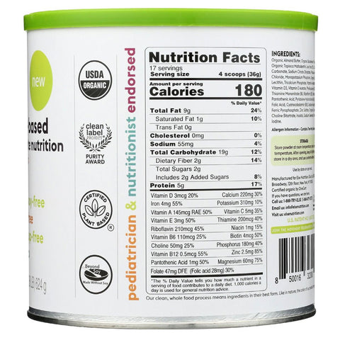 Else Nutrition Toddler Vegan Formula Complete Nutrition - 22 oz.