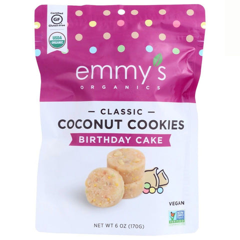 Emmy's Organic Cookies Classic Coconut Birthday Cake - 6 oz.