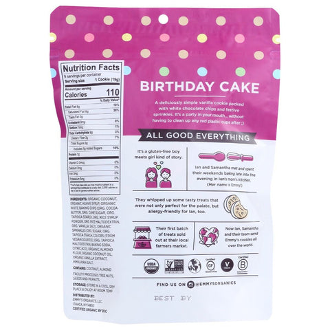 Emmy's Organic Cookies Classic Coconut Birthday Cake - 6 oz.