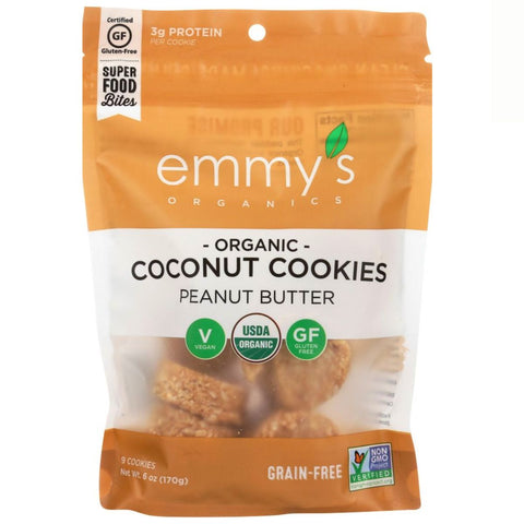 Emmy's Organic Coconut Cookies Peanut Butter - 6 oz. Emmys Peanut Butter Cookies | Emmy's Organic Coconut Cookies | Emmys Coconut Cookies | emmys coconut cookies peanut butter