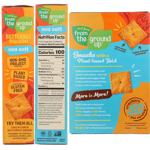 From The Ground Up Butternut Squash Sea Salt Crackers - 4 oz.