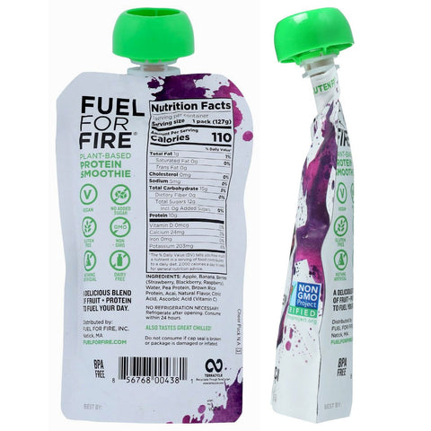 Fuel For Fire Plant Based Protein Smoothie Berry Acai - 4.5 oz.