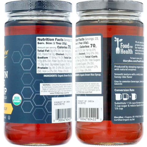 GloryBee Organic Brown Rice Syrup - 12 fl oz.