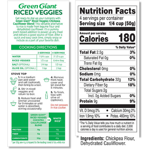 Green Giant Riced Veggies Chickpea Cauliflower Blend - 7 oz.