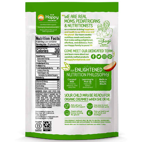 Happy Baby Organic Freeze-dried Apple Spinach Pea & Kiwi Creamies - 1 oz