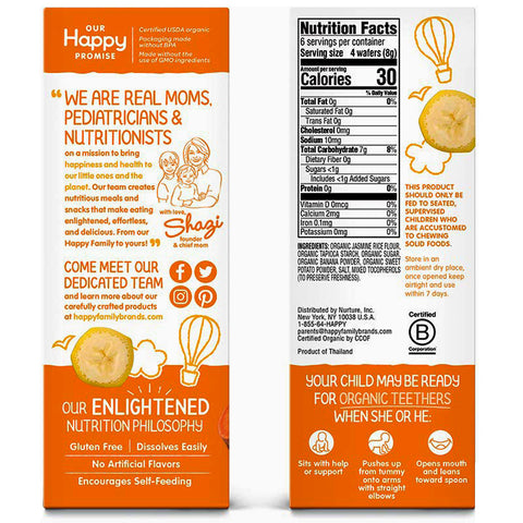 Happy Baby Organic Sweet Potato & Banana Teethers - 12 Pk