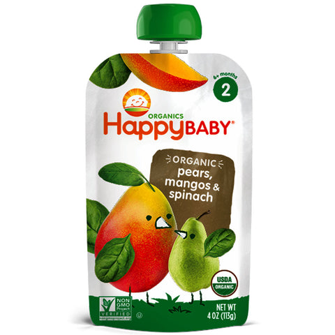 Happy Baby Organics Stage 2 Spinach Mango & Pear - 4 oz.
