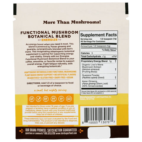 Laird Functional Mushroom Botanical Blend Energize - 1.6 oz.