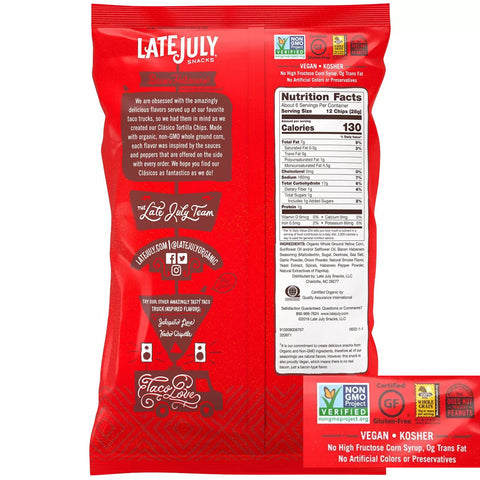 Late July Snacks Vegan Bacon Habanero Tortilla Chips - 5.5 oz
