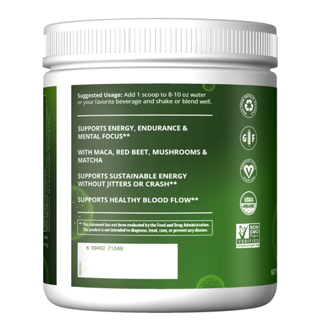 MRM Nutrition Organic Pre-Workout Plant Based Energy Island Fusion 8.5 oz
