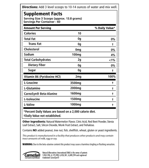 MRM Nutrition Reload BCAA + G Post Workout Recovery Watermelon 11.6 oz