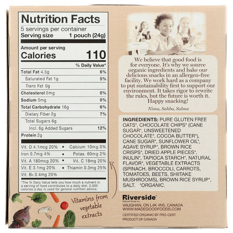 Made Good Granola Minis Chocolate Chip - 5pk/4.2oz