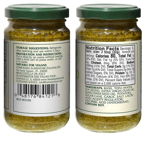 Mantova Vegan Basil Pesto - 6.5 oz