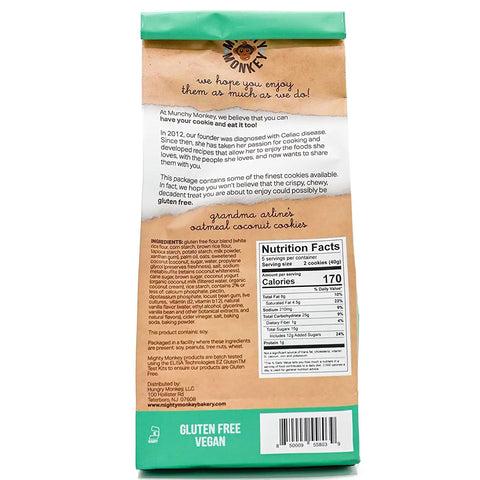 Mighty Monkey Vegan Oatmeal Coconut Cookies - 7.4 oz.