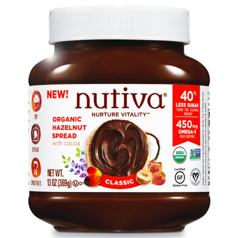 Nutivia Organic Hazelnut Spread with Cocoa Classic - 13 oz.
