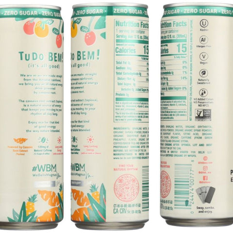 OCA Plant Based Energy Drink Pineapple Grapefruit Zero Sugar - 12 fl. oz.