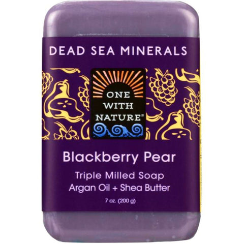 Blackberry Pear One With Nature Soap | One With Nature Bar Soap Shea Butter | Dead Sea Mineral Soap One With Nature Dead Sea Minerals Soap Blackberry Pear Bar - 7 oz.