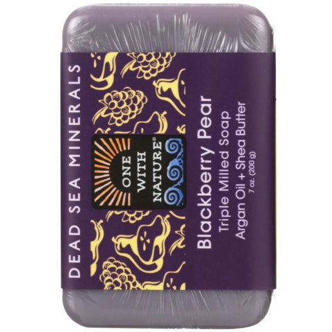 One With Nature Dead Sea Minerals Soap Blackberry Pear Bar - 7 oz.