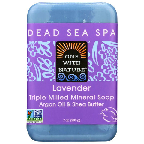 One With Nature Lavender Soap | One With Nature Soap | One With Nature Bar Soap  | Dead Sea Mineral Soap  One With Nature Dead Sea Minerals Soap Lavender Bar - 7 oz.